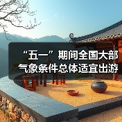 “五一”期间全国大部气象条件总体适宜出游(图1) “五一”期间全国大部气象条件总体适宜出游(图1)