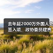去年超2000万外国人免签入境，政协委员建言如何疏解入境游“堵点”