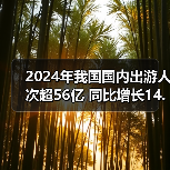 2024年我国国内出游人次超56亿 同比增长14.8%(图2) 2024年我国国内出游人次超56亿 同比增长14.8%(图2)
