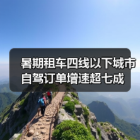 暑期租车四线以下城市自驾订单增速超七成(图1) 暑期租车四线以下城市自驾订单增速超七成(图1)